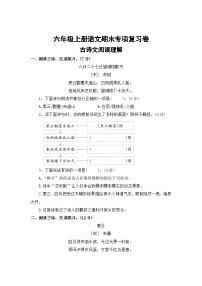 九、古诗文阅读理解——2025-2026学年六年级上册语文期末专项复习卷（统编版）（含答案）