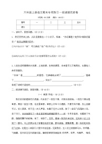 六年级上册语文期末专项练习—阅读提优密卷  部编版   含答案