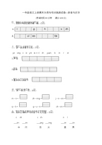 一年级语文上册期末分类专项训练测试卷—拼音与汉字  部编版  含答案