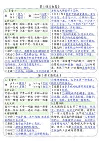 部编版五年级上册语文期末知识点课课贴