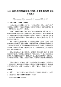 2025-2026学年统编版语文六年级上册期末复习课外阅读专项练习（含答案）