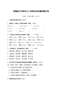 统编版五年级语文上册期末高质量检测试卷（含答案）