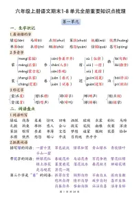 2025年部编版六年级上册语文期末知识点总结（全册高频考点汇总）