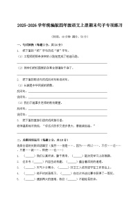 2025-2026学年统编版四年级语文上册期末句子专项练习
