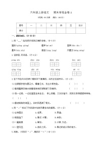 六年级上册语文    期末夺冠金卷A   部编版   含答案