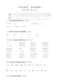 一年级上册语文   期末夺冠金卷B   部编版   含答案