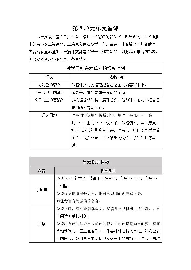 统编版(2024)语文二年级下册 8 彩色的梦(教案)第1页