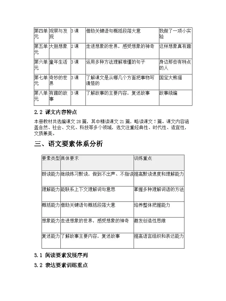 2026年春季统编版语文三年级下册教材分析与解读学案第2页