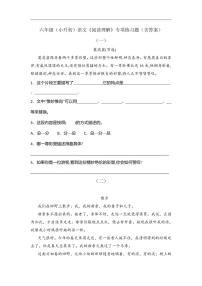 小升初语文《阅读理解》专项练习题   部编版（含答案）