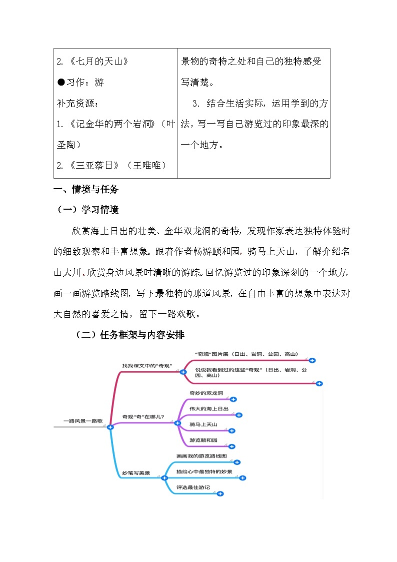统编版四年级下册语文第五单元(16~17课)教案(单元整体教学设计)第2页