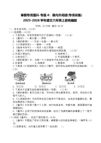 寒假专项提升-专题4：课内外阅读(专项训练)2025-2026学年语文六年级上册统编版（含答案）