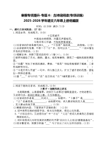 寒假专项提升-专题6：古诗词阅读(专项训练)2025-2026学年语文六年级上册统编版（含答案）