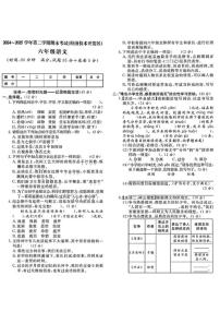 2024-2025学年山东省日照市经济技术开发区六年级下学期期末语文试题（含答案）