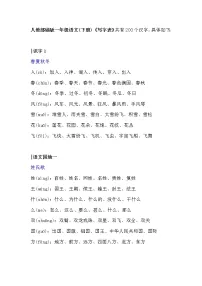 人教部编版一年级语文(下册)《写字表》注音及组词