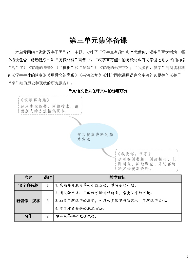 语文五年级下册第三单元综合性学习：遨游汉字王国汉字真有趣公开课教学设计