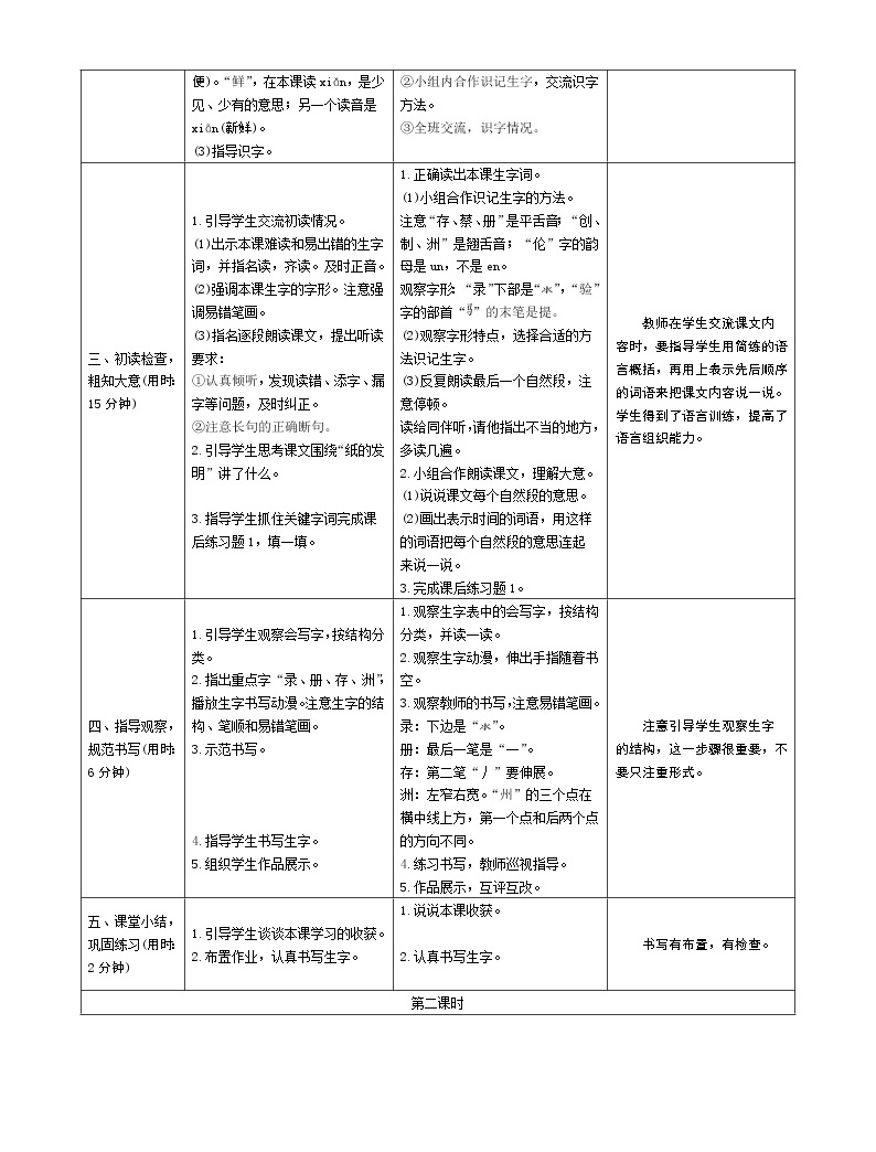 10《纸的发明》教案