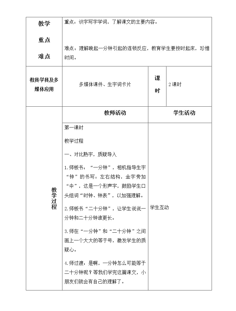 窗前的气球表格式教案_人教版小学三年级上册语文 表格式教案全册_教案 格式