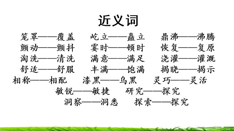 四年级上册语文专项复习课件:词语06
