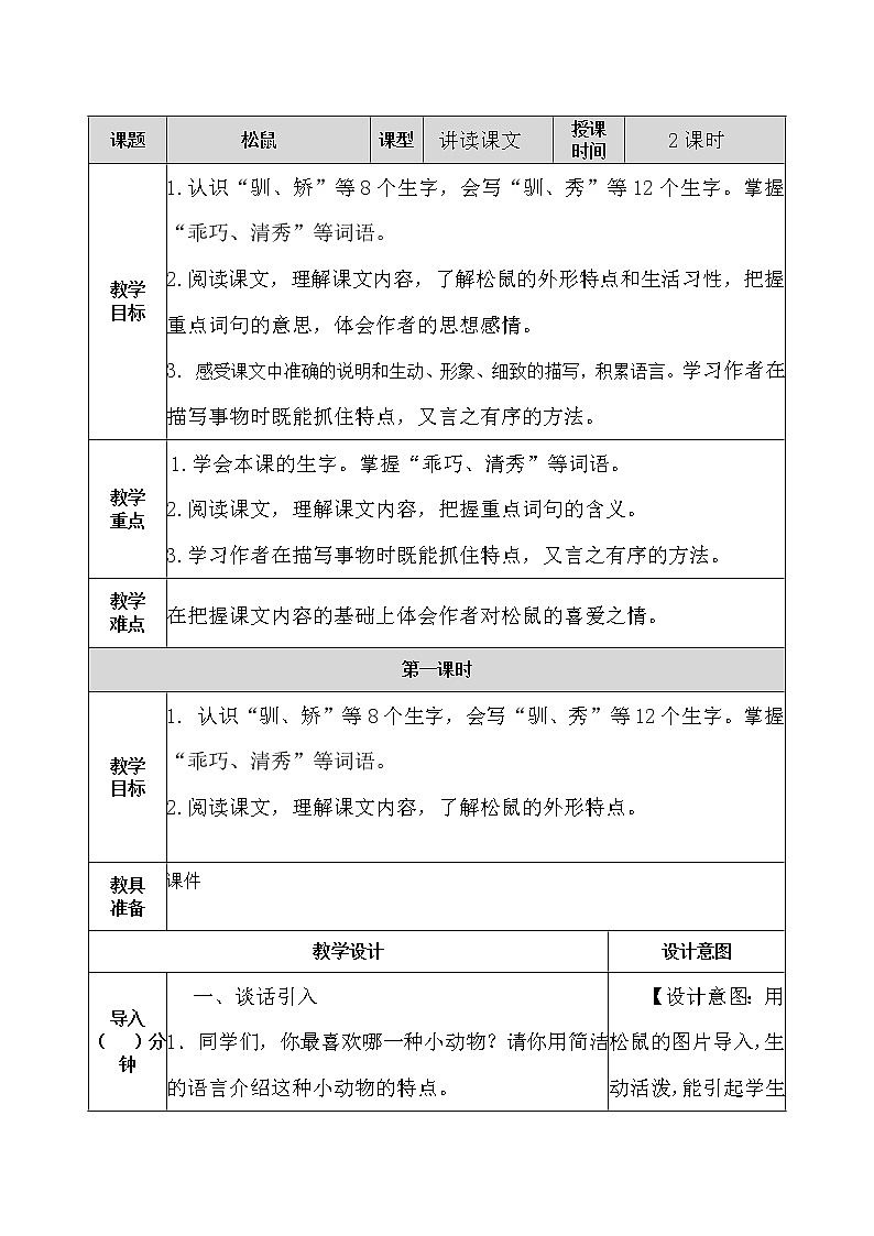 17 松鼠 教案01