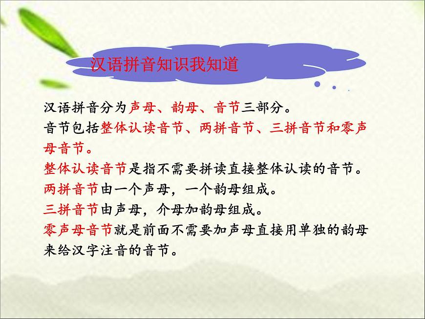 一年級語文上冊漢語拼音專項復(fù)習(xí)課件第2頁