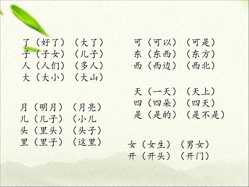 一年級語文上冊詞語專項(xiàng)復(fù)習(xí)課件第6頁