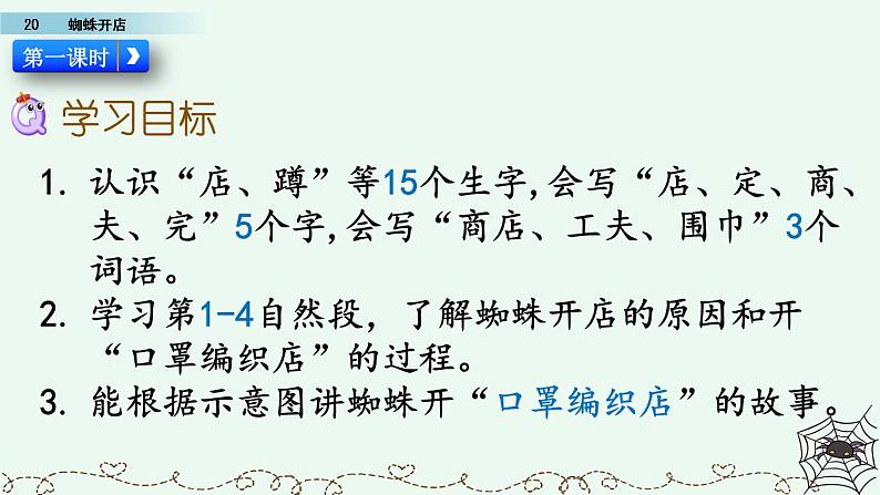 部编版语文二年级下册:20 蜘蛛开店 精品PPT课件(含音/视频)04