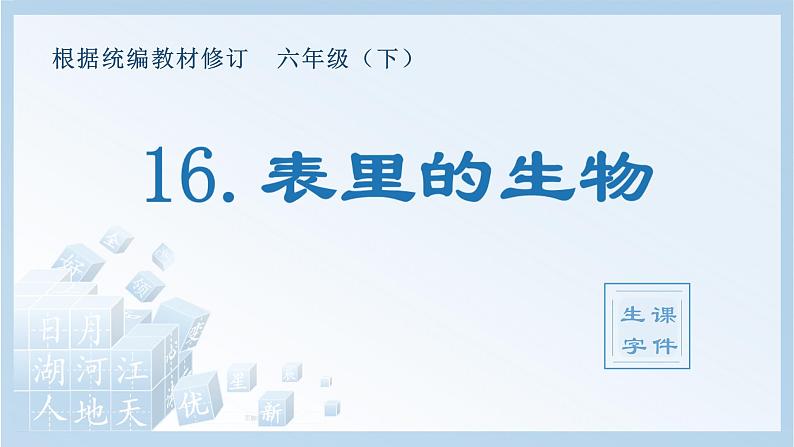 16.表里的生物(生字+听写)PPT课件01