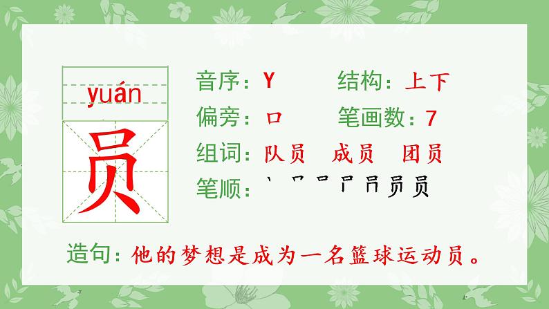 人教部编版语文二年级下册 3 开满鲜花的小路(生字+听写)PPT课件05