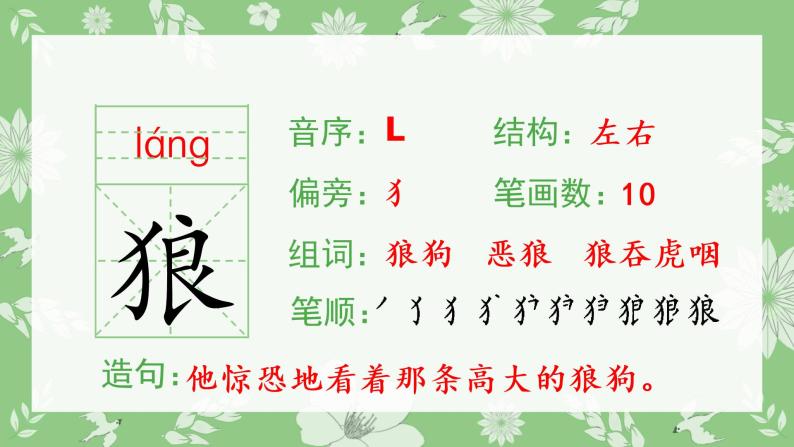 人教部编版语文三年级下册 27 漏（生字+听写）PPT课件07