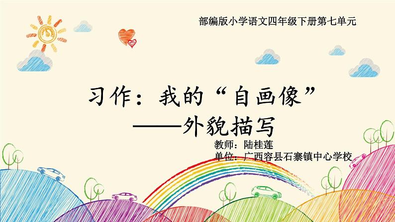 小学 语文人教部编版 四年级下册 第七单元 习作:我的“自画像”课件01