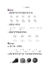 人教部编版一年级上册识字（二）7 大小多少练习