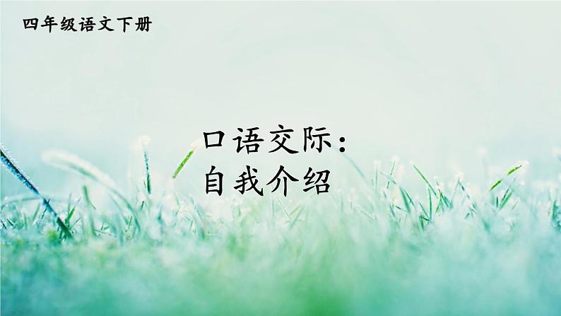 部编版四年级语文下册 第七单元 口语交际:自我介绍 课件PPT01