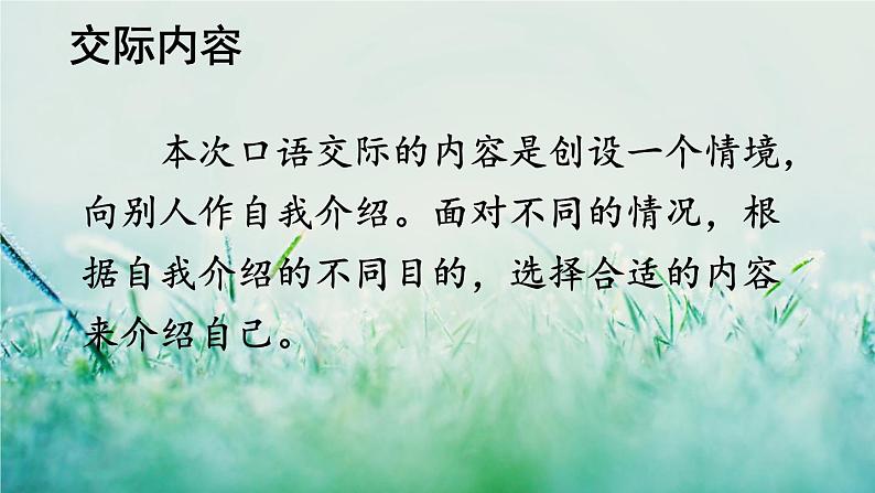 部编版四年级语文下册 第七单元 口语交际:自我介绍 课件PPT02