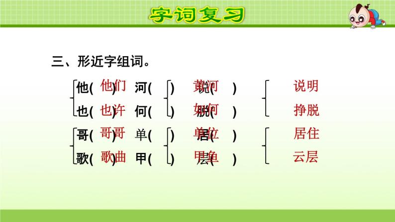 部编版语文一年级下册第3单元期末复习课件05