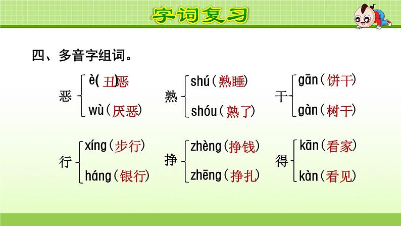 部编版语文一年级下册第8单元期末复习课件07