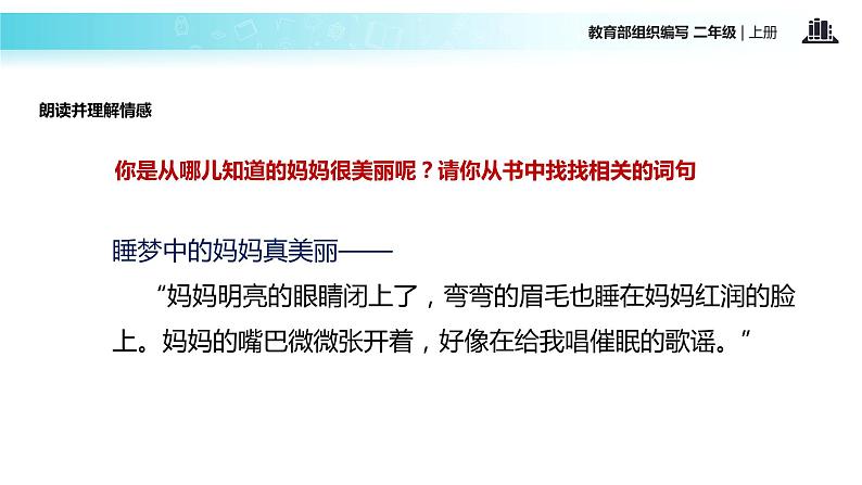 教学课件人教部编版二年级语文上册《妈妈睡了》(部编)第7页