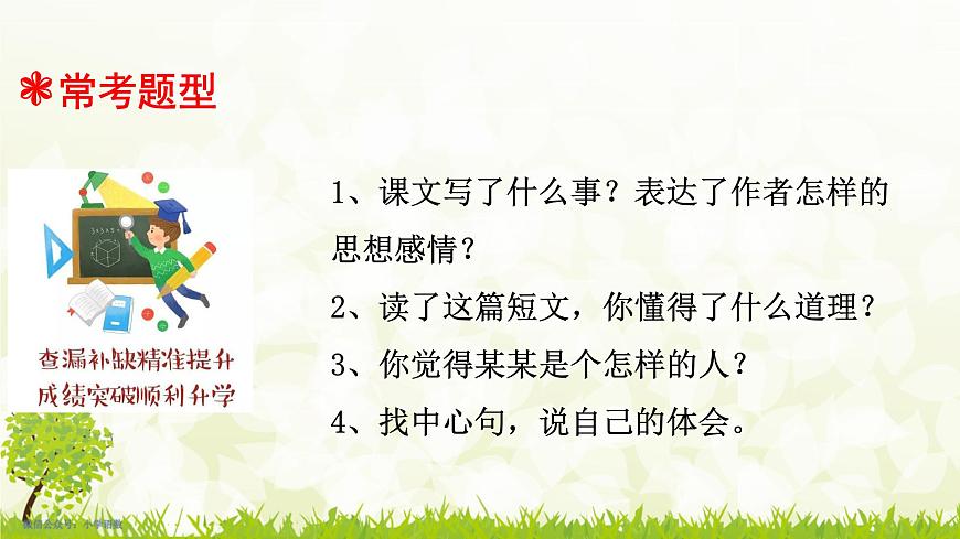 人教統(tǒng)編版小升初語文總復(fù)習(xí)專題十四·閱讀之體會(huì)文章思想感情課件第4頁