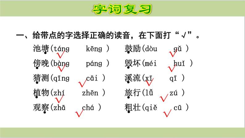 部编版二年级上册小学语文期末复习课件(按单元复习)PPT03