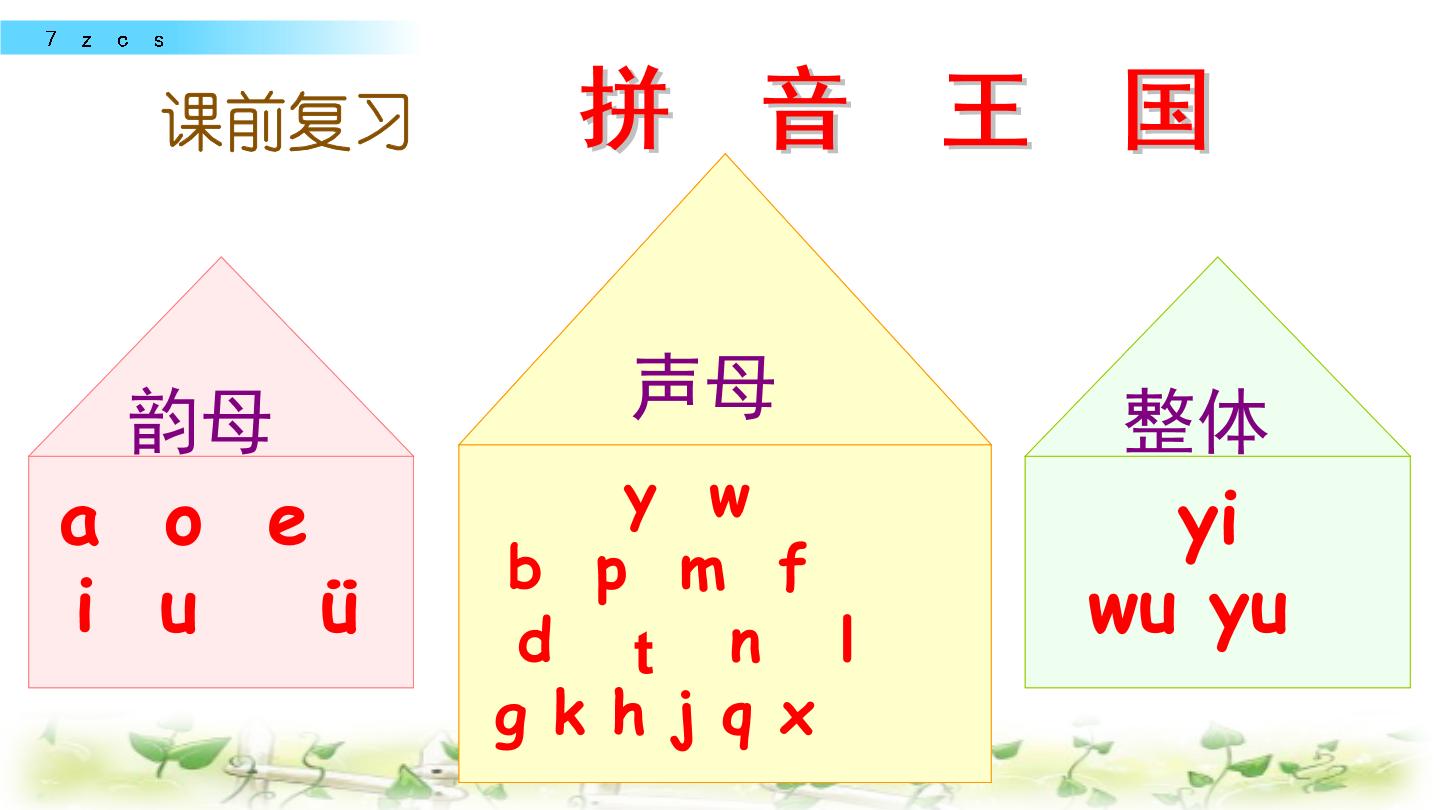 小学语文人教部编版一年级上册汉语拼音7 z c s图文课件ppt