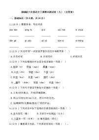 部編版六年級語文下冊期末測試卷（九）（含答案）