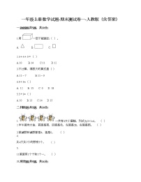 一年级上册数学试题-期末测试卷一-人教版（含答案）