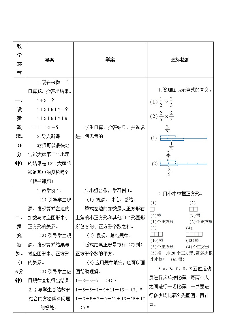 人教版六年级上册数学教案 第8单元 数与形02