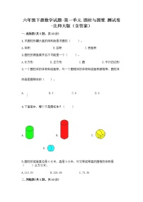 小学数学北京版六年级下册圆柱与圆锥同步测试题