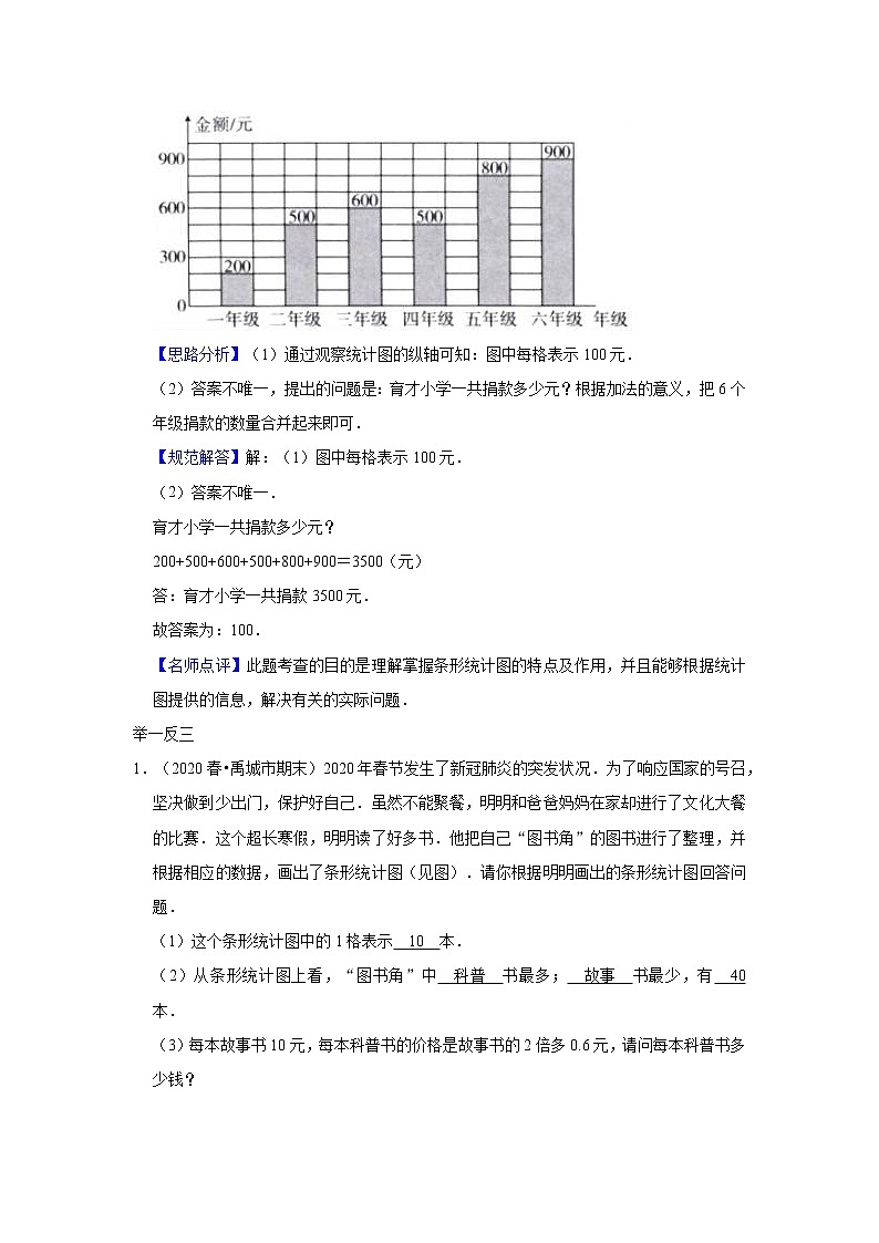 第7讲 条形统计图(教师版)(知识梳理+典例分析+举一反三+巩固提升)人教版第2页