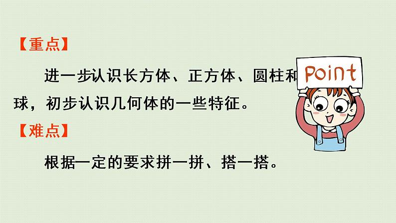 人教版一年级数学上册 4认识图形(一) 第2课时 立体图形的拼搭 课件03