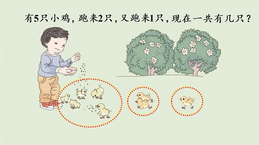 人教版一年級數(shù)學上冊 5 6~10的認識和加減法 第12課時  連加、連減 課件第7頁