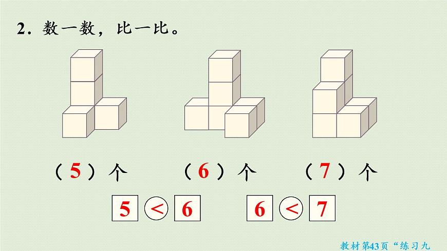 人教版一年級數(shù)學上冊 5 6~10的認識和加減法 練習九 課件第6頁