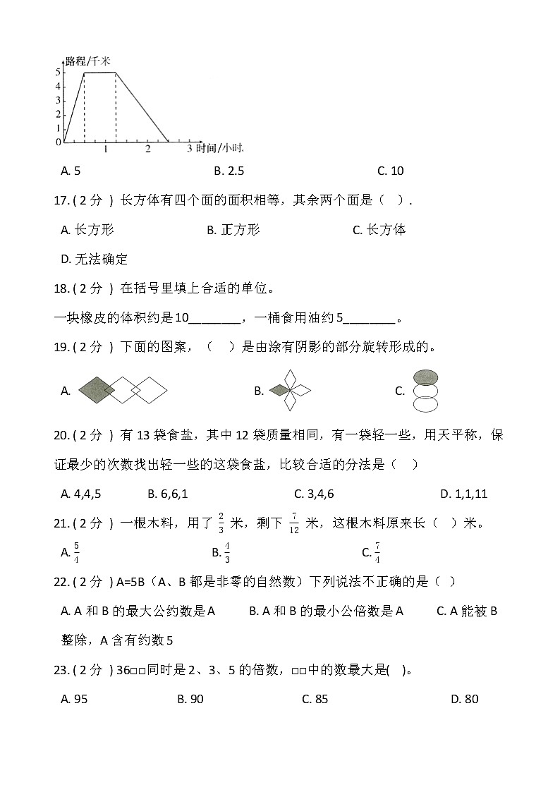 人教版五升六数学暑期衔接提优卷(六)含答案第3页