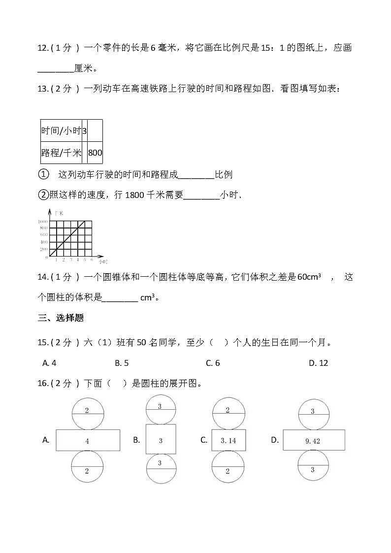 人教版六升七数学暑期衔接集训卷(二)含答案第2页