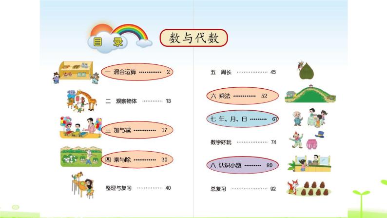 北师大版三年级上册数学 总复习  数与代数（1）课件03